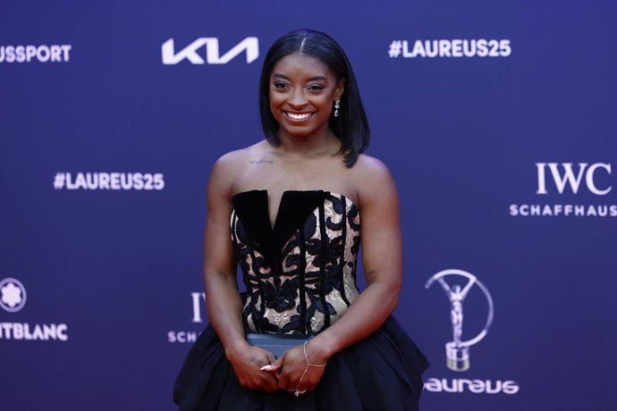 Archivo - Simone Biles durante los Premios Laureus World Sports Madrid 2025 en el Palacio de Cibeles