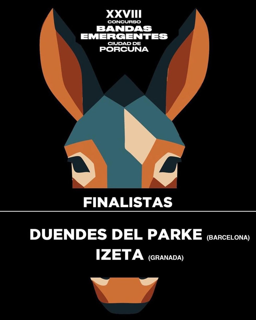 Cartel con los finalistas del 28º Concurso de Bandas Emergentes Ciudad de Porcuna.