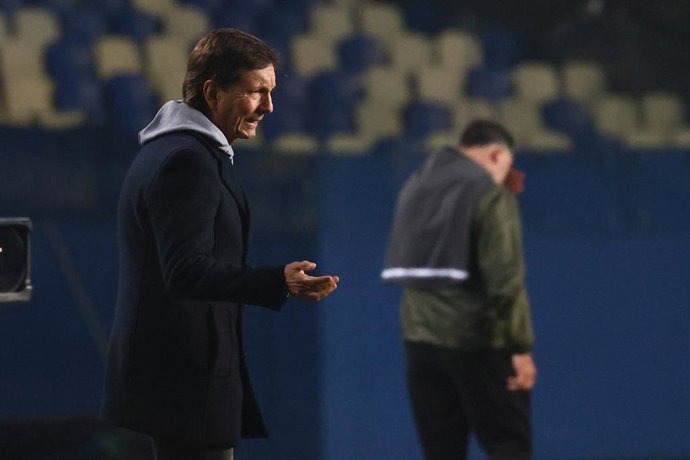 Futbol, Deportes Concepcion vs Coquimbo Unido Fase de grupos, Copa de la Liga 2026. El entrenador de Deportes Concepcion Fernando Diaz es fotografiado durante el partido de primera division contra Coquimbo Unido disputado en el estadio Ester Roa de