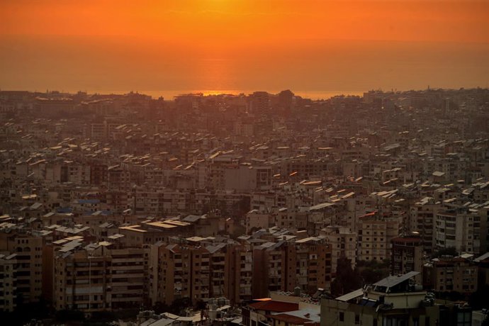 June 1, 2026, Beirut, Beirut, Lebanon: The sun set over Beirut southern suburb, bastion of pro-Iranian Hezbollah. U.S. President Donald Trump said that Israel and Hezbollah have agreed to dial back fighting after he held talks with Israeli Prime Minister 
