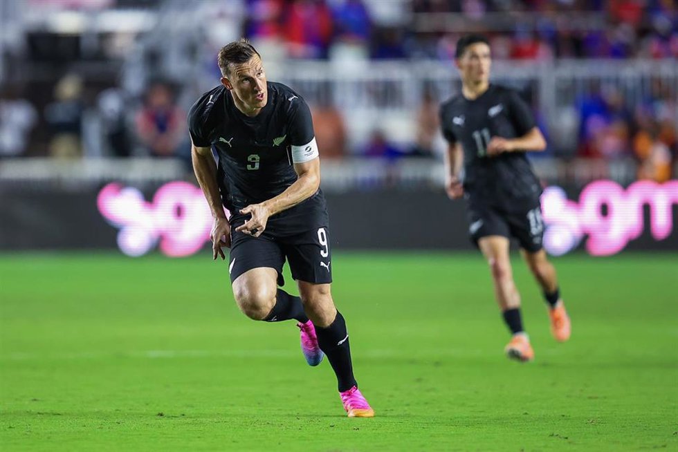 Chris Wood, en un partido con la selección neozelandesa.
