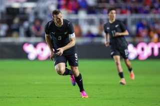 FT LAUDERDALE, FL - JUNE 2: New Zealand forward Chris Wood (9) looks on during a game between Haiti and New Zealand at Chase Stadium on June 2, 2026 in Fort Lauderdale,Florida.