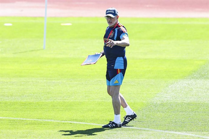 Luis de la Fuente, head coach, during a training session of Spain National Football Team ahead the FIFA World Cup 2026 at Ciudad del Futbol on June 03, 2026 in Las Rozas, Madrid, Spain.