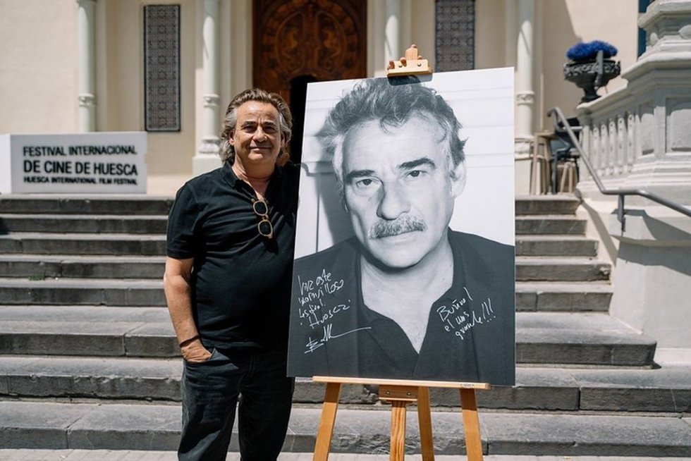 El actor Eduard Fernández, Premio Luis Buñuel, este domingo en Huesca.