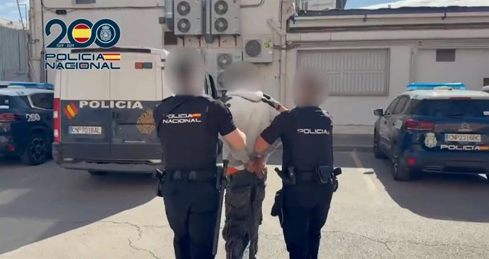 Dos agentes custodian al detenido