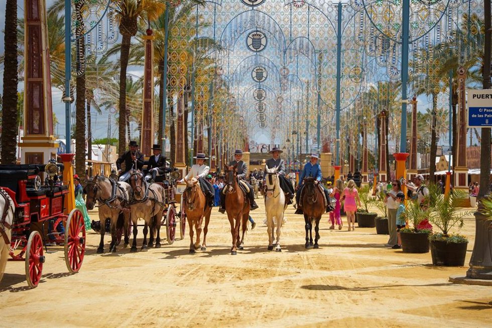 Ambiente en la Feria del Caballo de Jerez de la Frontera (Cádiz) en mayo de 2026.