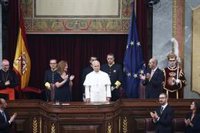 Diputados y senadores aplauden en pie durante siete minutos el discurso del Papa en el Congreso
