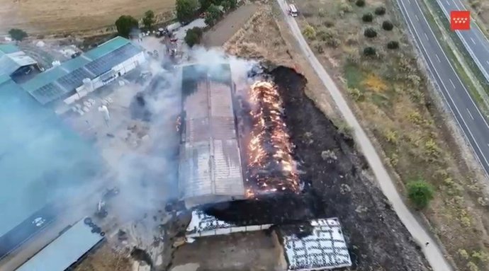 Incendio en un pajar de Griñón