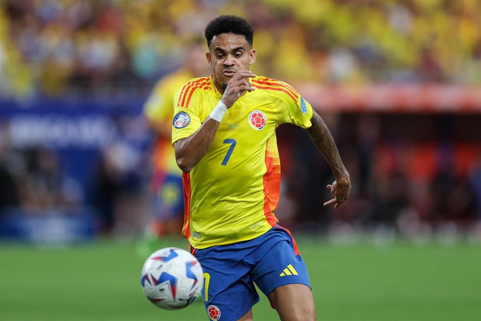 Archivo - El extremo colombiano Luis Díaz, en un partido de la selección de Colombia en la Copa América 2024. 