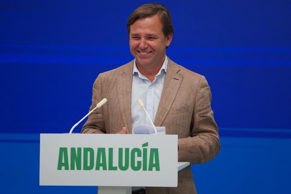 El secretario general del PP-A, Antonio Repullo, este lunes en Sevilla