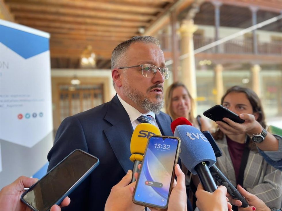 El presidente de la Confederación Asturiana de la Construcción (CAC-Asprocon), Joel García, en el Hotel de La Reconquista.