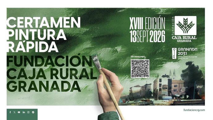 La Fundación Caja Rural Granada celebrará el próximo 13 de septiembre la décimo octava edición del Certamen de Pintura Rápida al aire libre