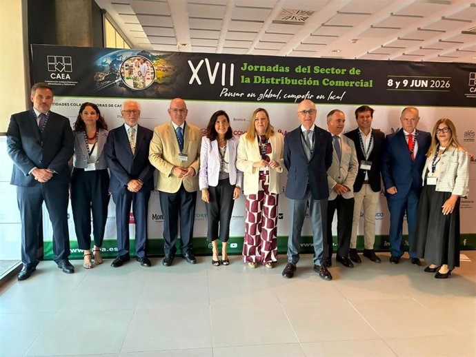La consejera de Empleo en funciones, Rocío Blanco, en las XVII Jornadas del Sector de la Distribución Comercial, organizadas por la Confederación Andaluza de Empresarios de Alimentación y Perfumería (CAEA).