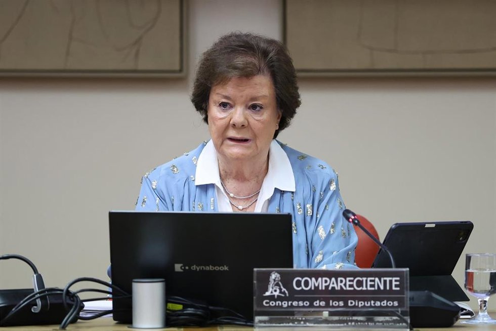 La presidenta del Tribunal de Cuentas, Enriqueta Chicano, comparece ante la Comisión Mixta para las Relaciones con el Tribunal de Cuentas, en el Congreso de los Diputados, a 9 de junio de 2026, en Madrid (España). 