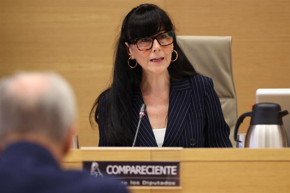 La presidenta de la Sociedad Estatal de Participaciones Industriales (SEPI), María Belén Gualda González, comparece ante la Comisión Mixta de Seguridad Nacional, en el Congreso de los Diputados, a 9 de junio de 2026, en Madrid (España). 