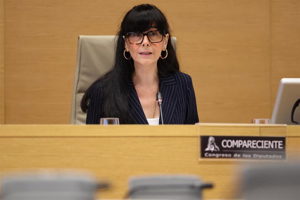 La presidenta de la Sociedad Estatal de Participaciones Industriales (SEPI), María Belén Gualda González, comparece ante la Comisión Mixta de Seguridad Nacional, en el Congreso de los Diputados, a 9 de junio de 2026, en Madrid (España). 