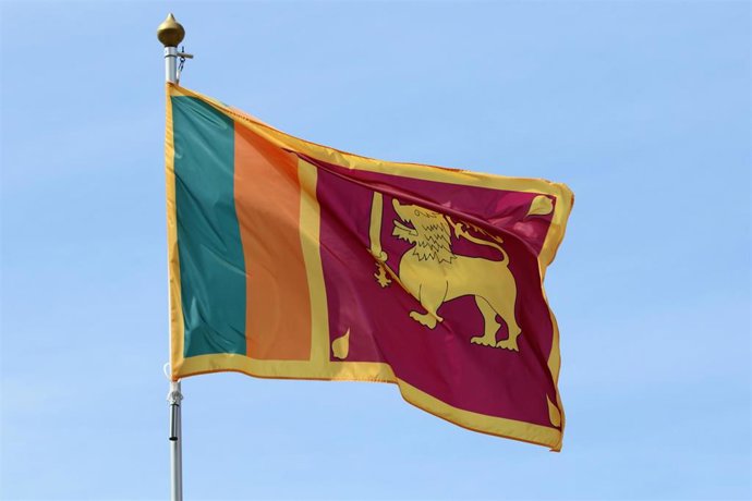 Archivo - Imagen de archivo de la bandera de Sri Lanka.