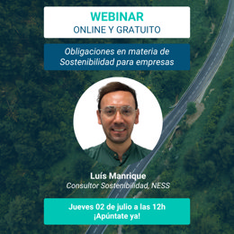 Reserva tu plaza para el webinar gratuito sobre Sostenibilidad