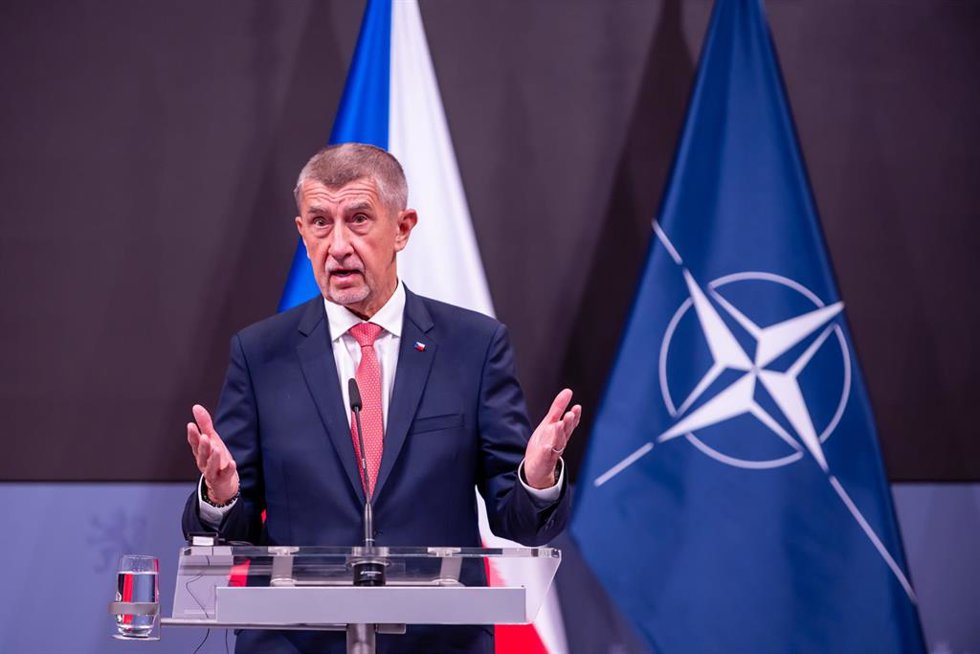 Archivo - El primer ministro de República Checa, Andrej Babis, durante una rueda de prensa. 