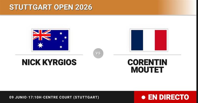 Nick Kyrgios - Corentin Moutet: resumen y estadísticas del partido de Dieciseisavos de final de Stuttgart Open