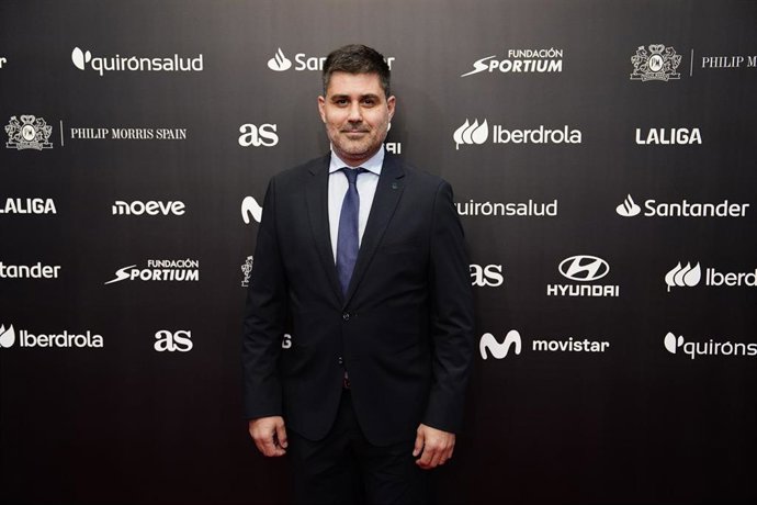 Archivo - El presidente de la Asociación de Futbolistas Españoles David Aganzo 