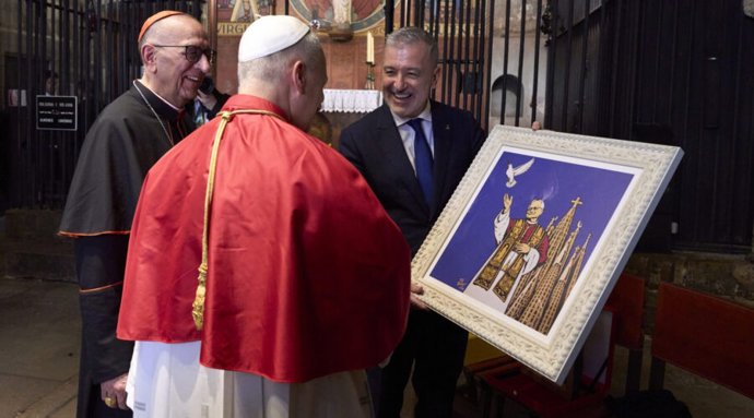 El papa Lleó XIV i l'alcalde de Barcelona, Jaume Collboni