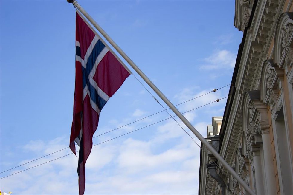 Archivo - Imagen de archivo de la bandera de Noruega.