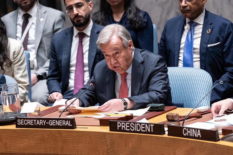 El secretario general de la ONU, Antonio Guterres, en una sesión de la institución.