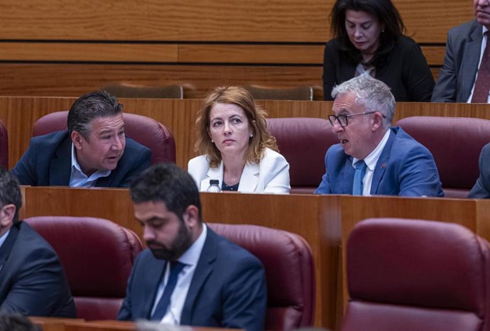 El procurador de Soria ¡Ya!, Ángel Ceña, en su escaño en un momento del debate de investidura celebrado este martes