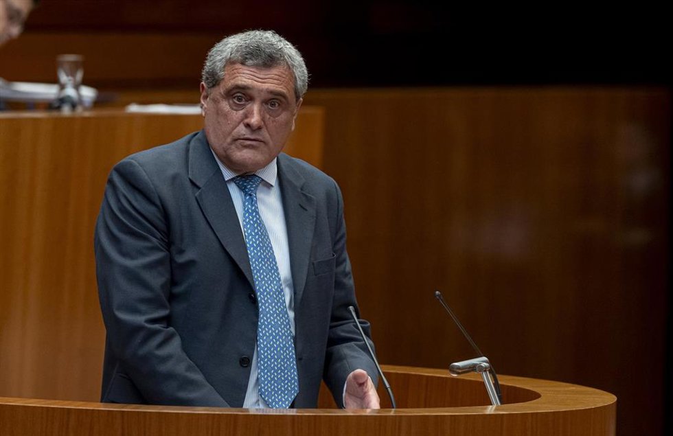 Pedro Pascual en un momento de su intervención en el debate de investidura de Fernández Mañueco