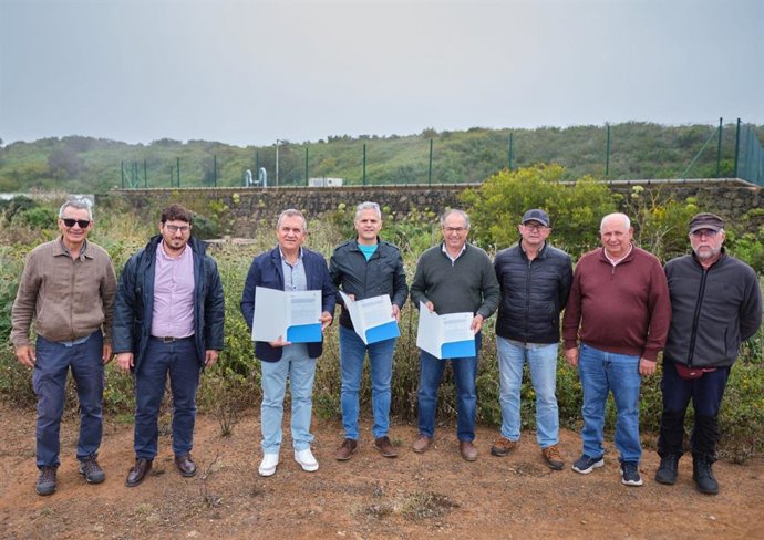 Firman un convenio para la puesta en marcha de la Red de Riego de Las Peñuelas, en Tegueste (Tenerife)
