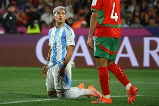 Futbol, Argentina vs Marruecos. Mundial sub 20, Chile 2025. El jugador de Argentina Ian Subiabre es fotografiado durante un partido en la final del mundial sub 20 contra Marruecos disputado en el estadio Nacional de Santiago, Chile. 19/10/2025 Jonnathan