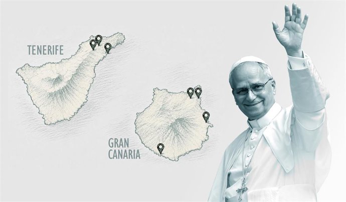 Visita del Papa a Canarias en 2026: mapa del recorrido, agenda y actos confirmados en Gran Canaria y Tenerife