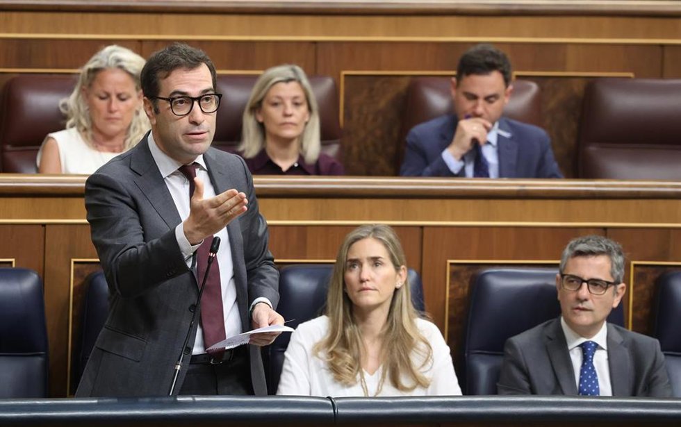 El vicepresidente primero y ministro de Economía, Carlos Cuerpo, en la sesión de control del Congreso