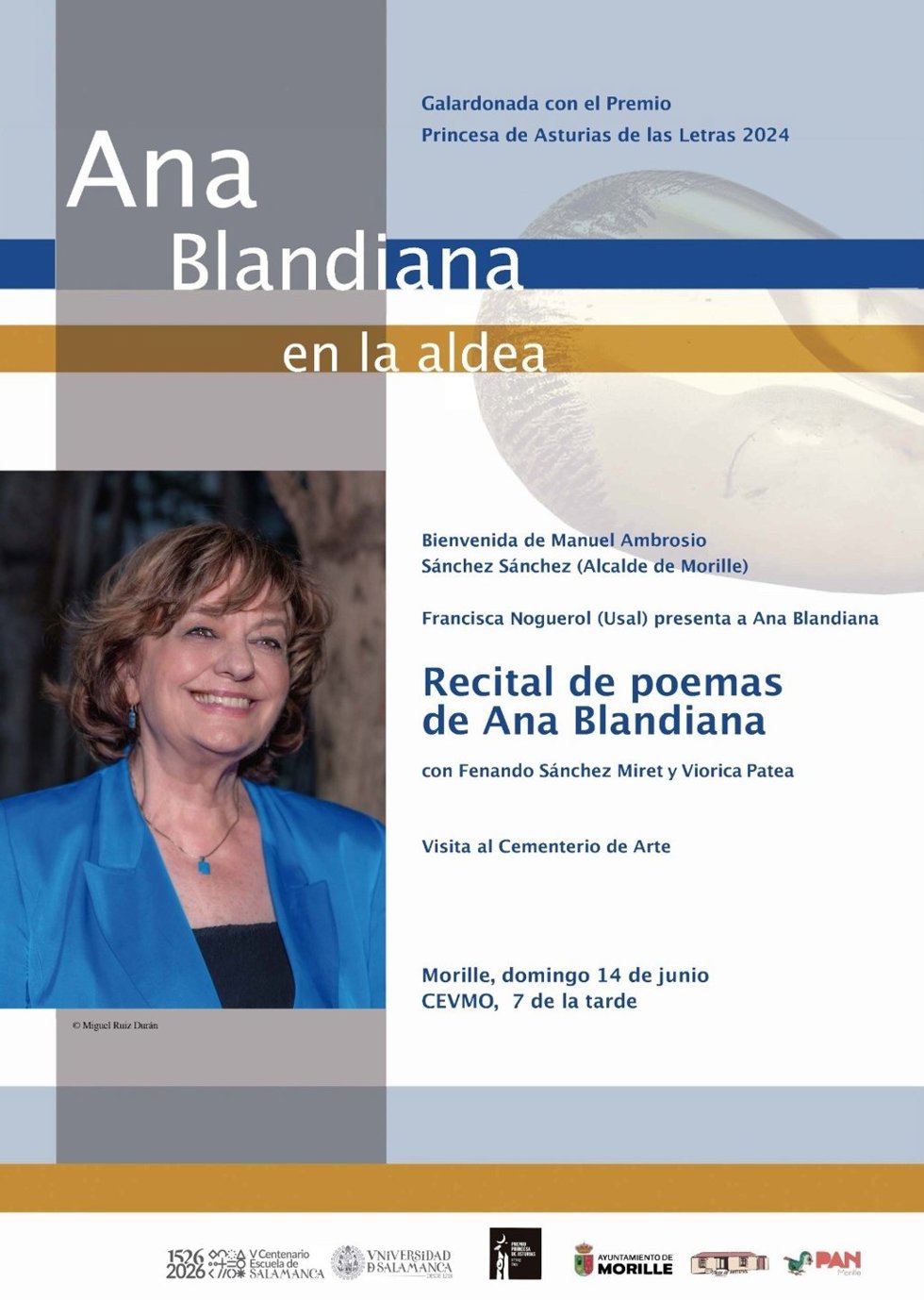 Ana Blandiana, Premio Princesa de Asturias de las Letras 2024, protagoniza un recital de poemas en Morille (Salamanca).