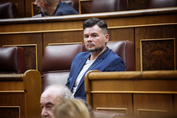 Archivo - Arxiu - El portaveu d'ERC en el Congrés, Gabriel Rufián, durant una sessió plenària 