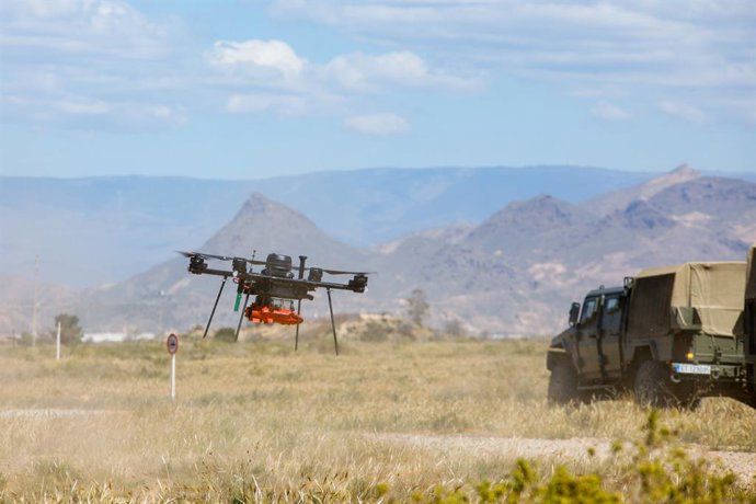 Archivo - Arquivo - Demonstração tática de força do futuro no âmbito da Campanha de Experimentação Tática 2026 do Exército de Terra, na base militar “Álvarez de Sotomayor” em Viator (Almería). Em 16 de abril de 2026, em Viator, Almería (Andaluzia, Espanha