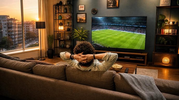 Aficionado viendo el fútbol