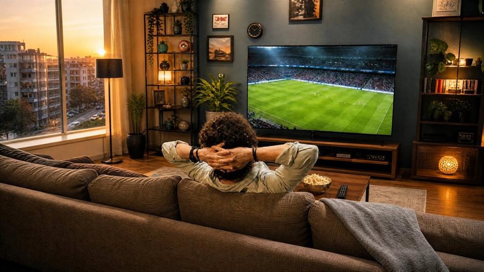 Aficionado viendo el fútbol