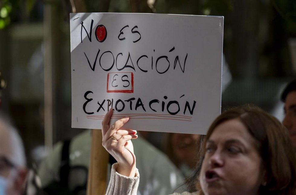 Médicos y facultativos durante una concentración. Imagen de archivo