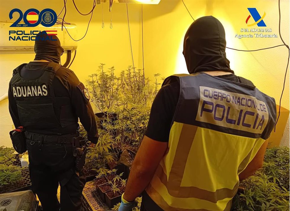 Miembros de Policía Nacional y Aduanas en uno de los registros