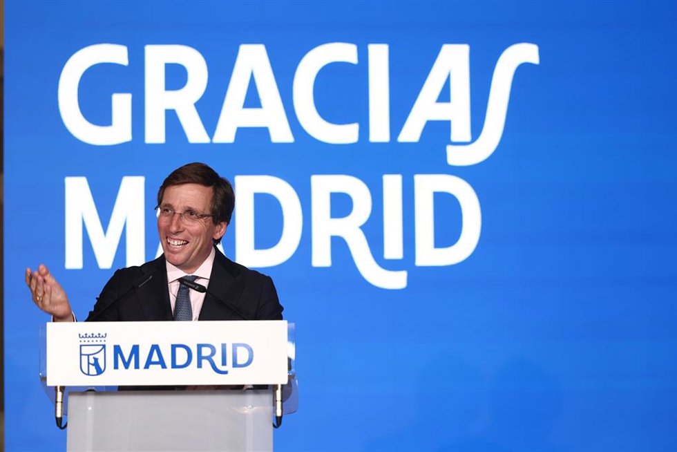 El alcalde de Madrid, José Luis Martínez-Almeida, durante la celebración de la rueda de prensa posterior a la visita apostólica del Papa León XIV, a 10 de junio de 2026, en Madrid (España). Esta comparecencia informativa, ofrecida por el alcalde de Madrid