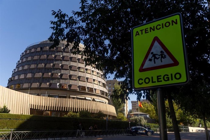 Archivo - Fachada de la sede del Tribunal Constitucional de España, a 26 de septiembre de 2025, en Madrid (España).