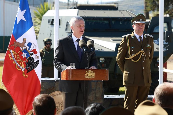 Concepcion 26 de abril 2026.  El Presidente de la Republica, Jose Antonio Kast, participa en ceremonia  de conmemoracion del Aniversario del asesinato de los carabineros Heroes de  Arauco, en la Primera Comisaria Control de Orden Publico de Los