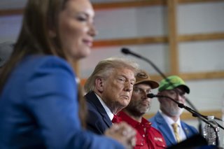 June 9, 2026, Chippewa Falls, Wi, United States of America: U.S.President Donald Trump, listens during a roundtable discussion with farmers at Custer Farms, June 5, 2026 in Chippewa Falls, Wisconsin. Seated from left: Agriculture Secretary Brooke Rollins,