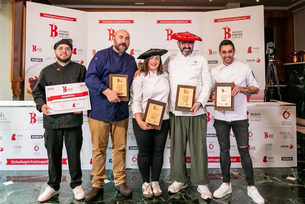Izarra Berria (Leioa) y El Globo (Bilbao), ganadores del Campeonato de Pintxos de Bizkaia
