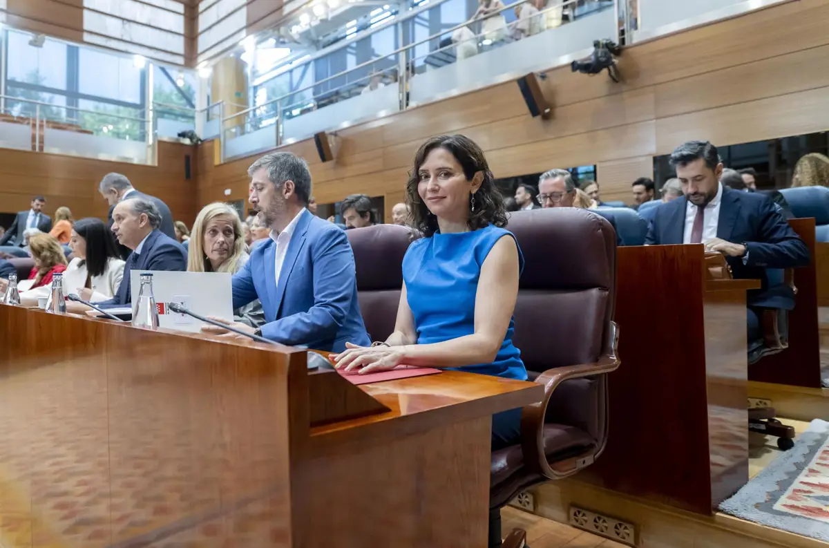 Isabel Díaz Ayuso durante un pleno de la Asamblea de Madrid