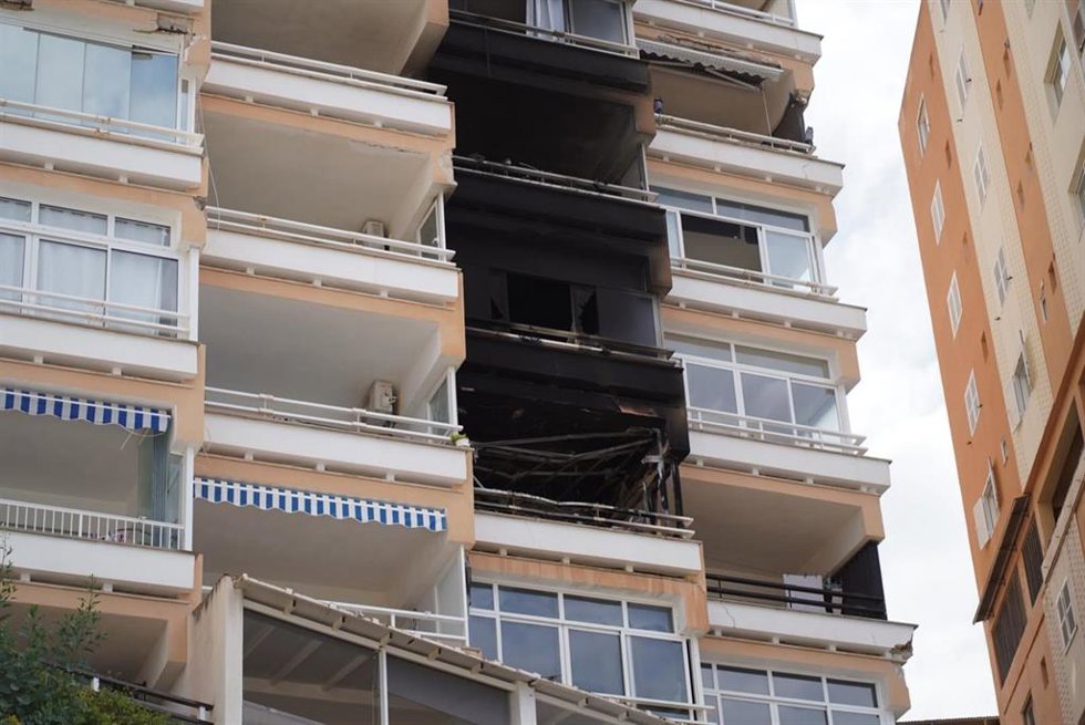 Vivineda incendiada en Magaluf