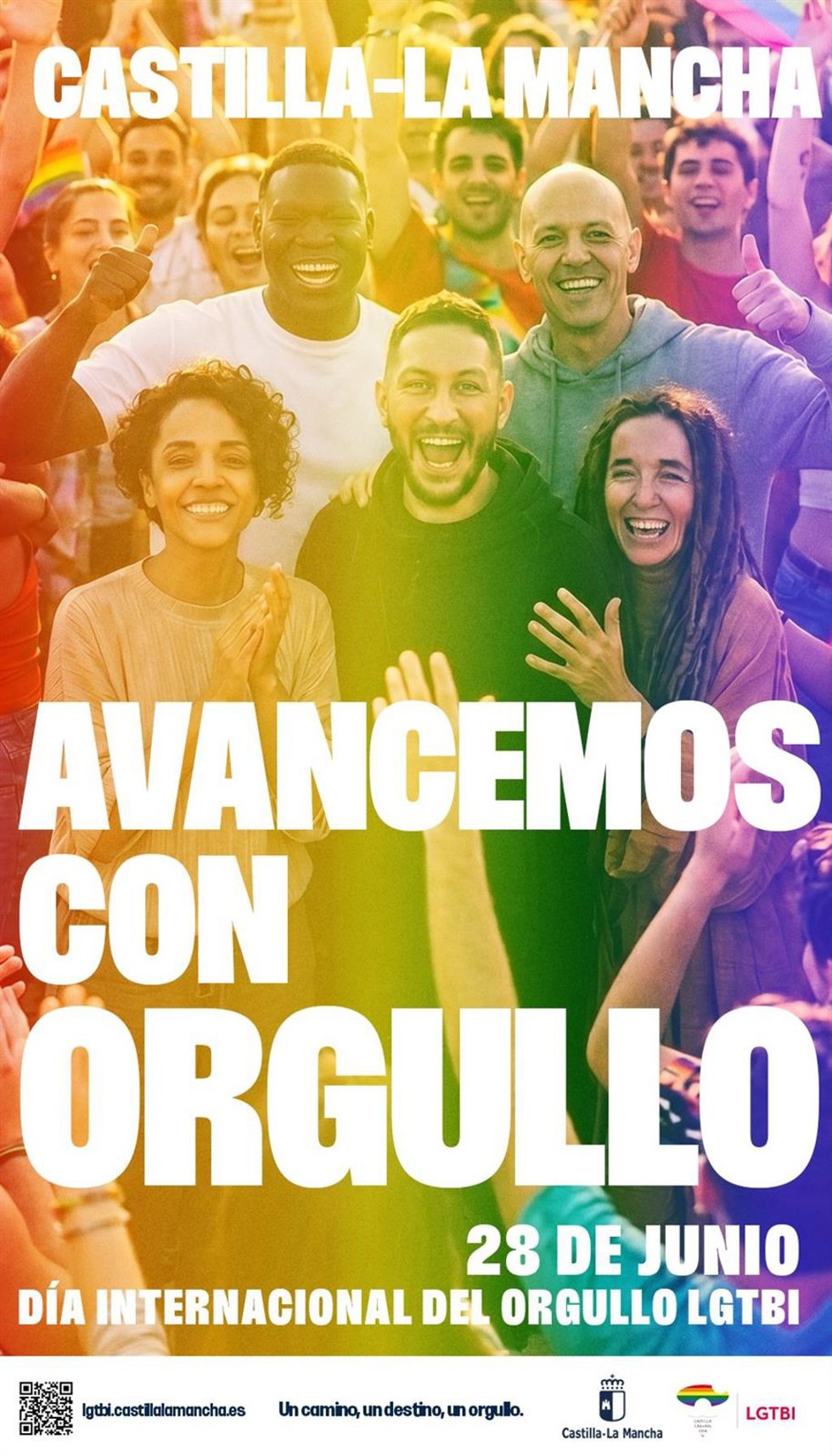 Cartel del Gobierno de Castilla-La Mancha para conmemorar el Día Internacional del Orgullo LGTBI