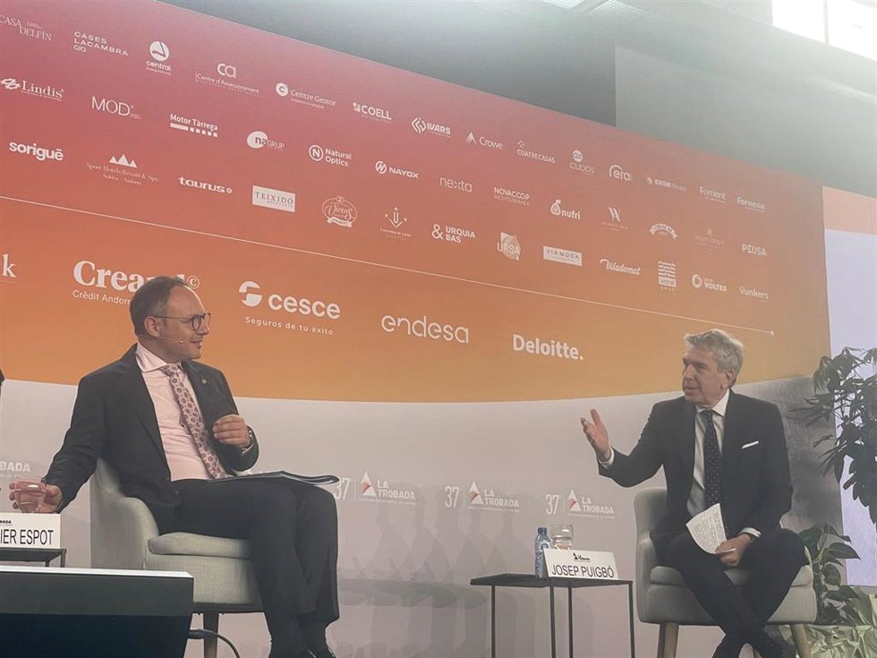 El jefe de Gobierno de Andorra, Xavier Espot, en la 37 edición de la Trobada Empresarial al Pirineu, en la Seu d'Urgell (Lleida)